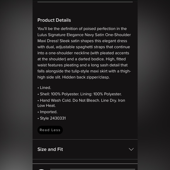 Formal One Shoulder Satin Maxi Dress - XS - Picture 4 of 7